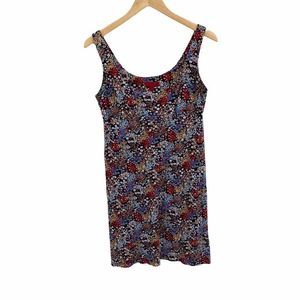 BCBGMaxAzria blue and red floral tank dress